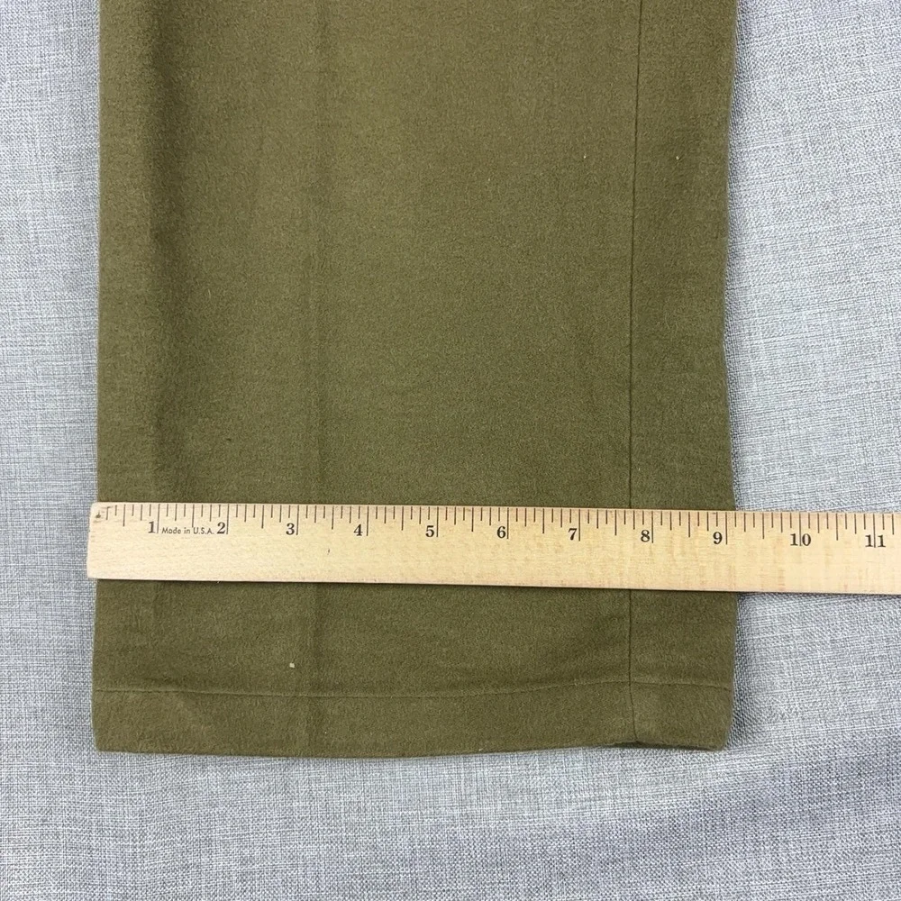 Samuel Windsor Pants Mens 38x31 Green Flannel Chino Cotton Straight Casual
